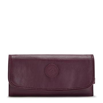 Kipling Money Land Metallic Snap Wallet Plånbok Vinröda | SE 1037QM